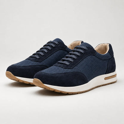 Sneakers Homme Toile Tissée et Suède