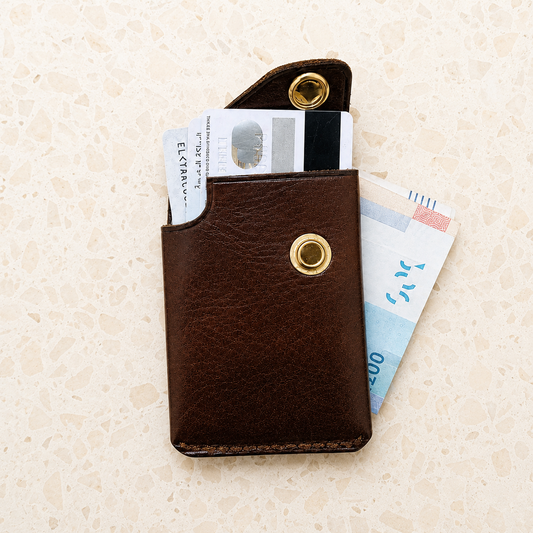Portefeuille Compact en Cuir Véritable