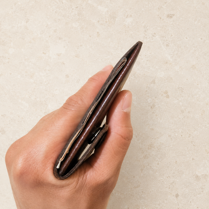 Portefeuille Compact en Cuir Véritable