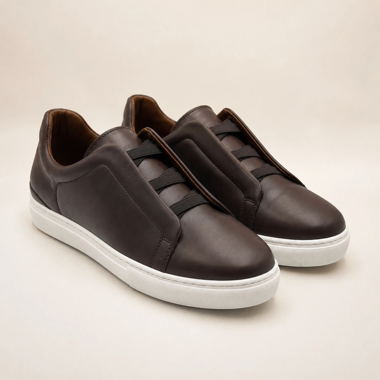 Sneakers Homme en Cuir Véritable Sans Lacets