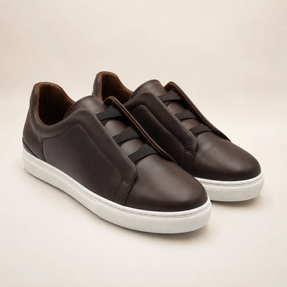 Sneakers Homme en Cuir Véritable Sans Lacets