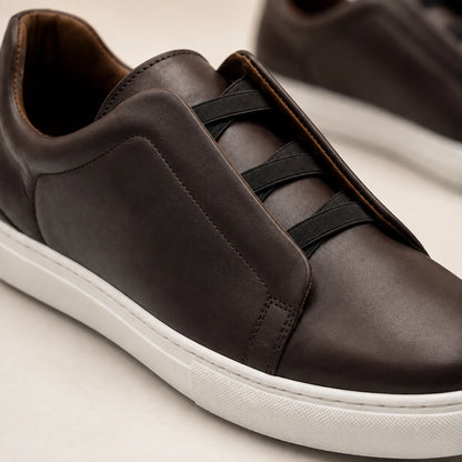 Sneakers Homme en Cuir Véritable Sans Lacets