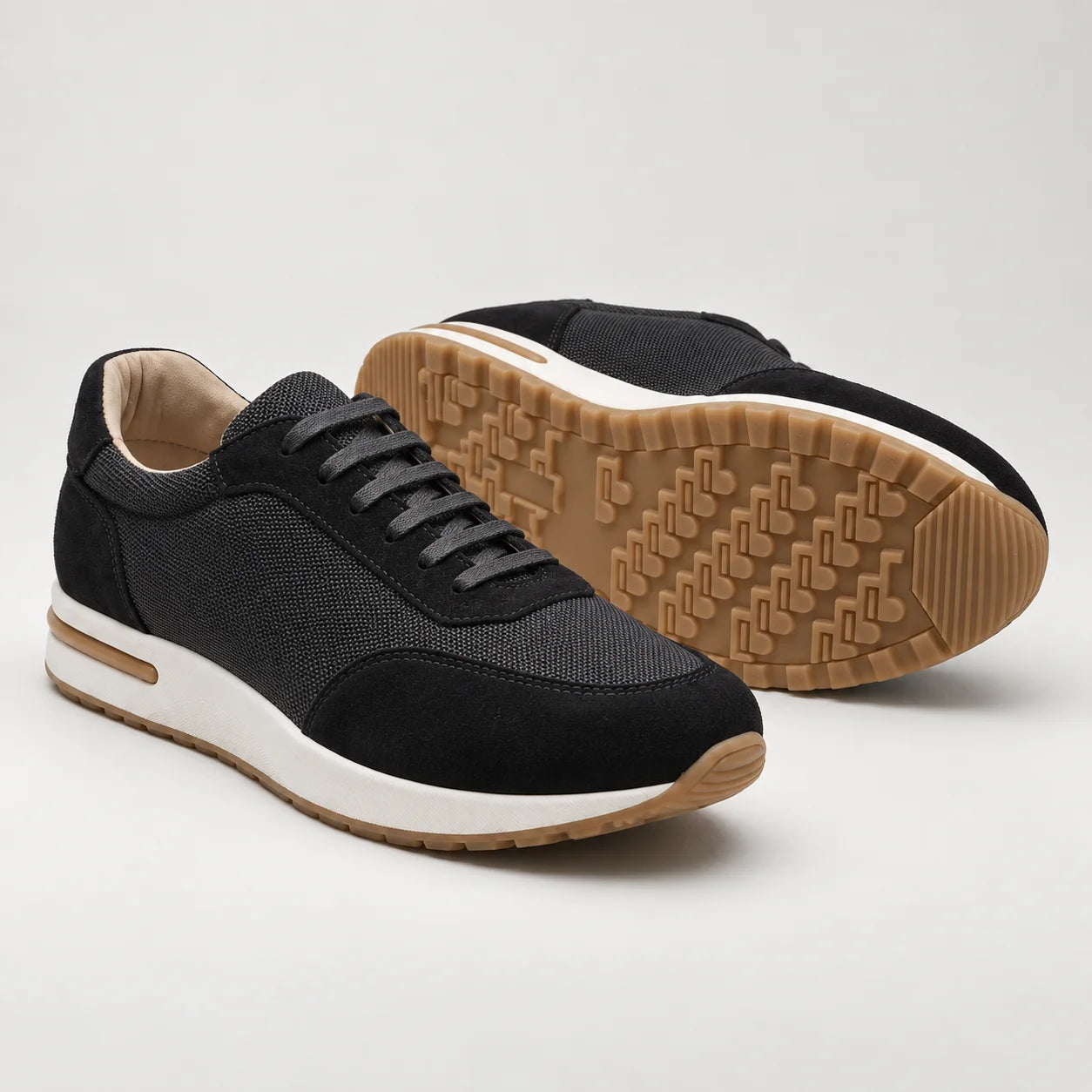Sneakers Homme Toile Tissée et Suède