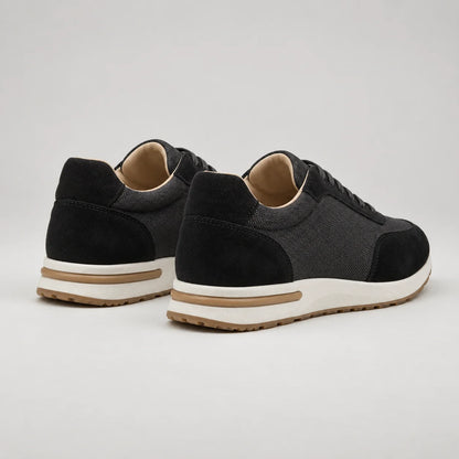 Sneakers Homme Toile Tissée et Suède