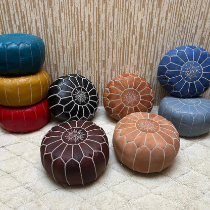 POUF MAROCAIN EN CUIR