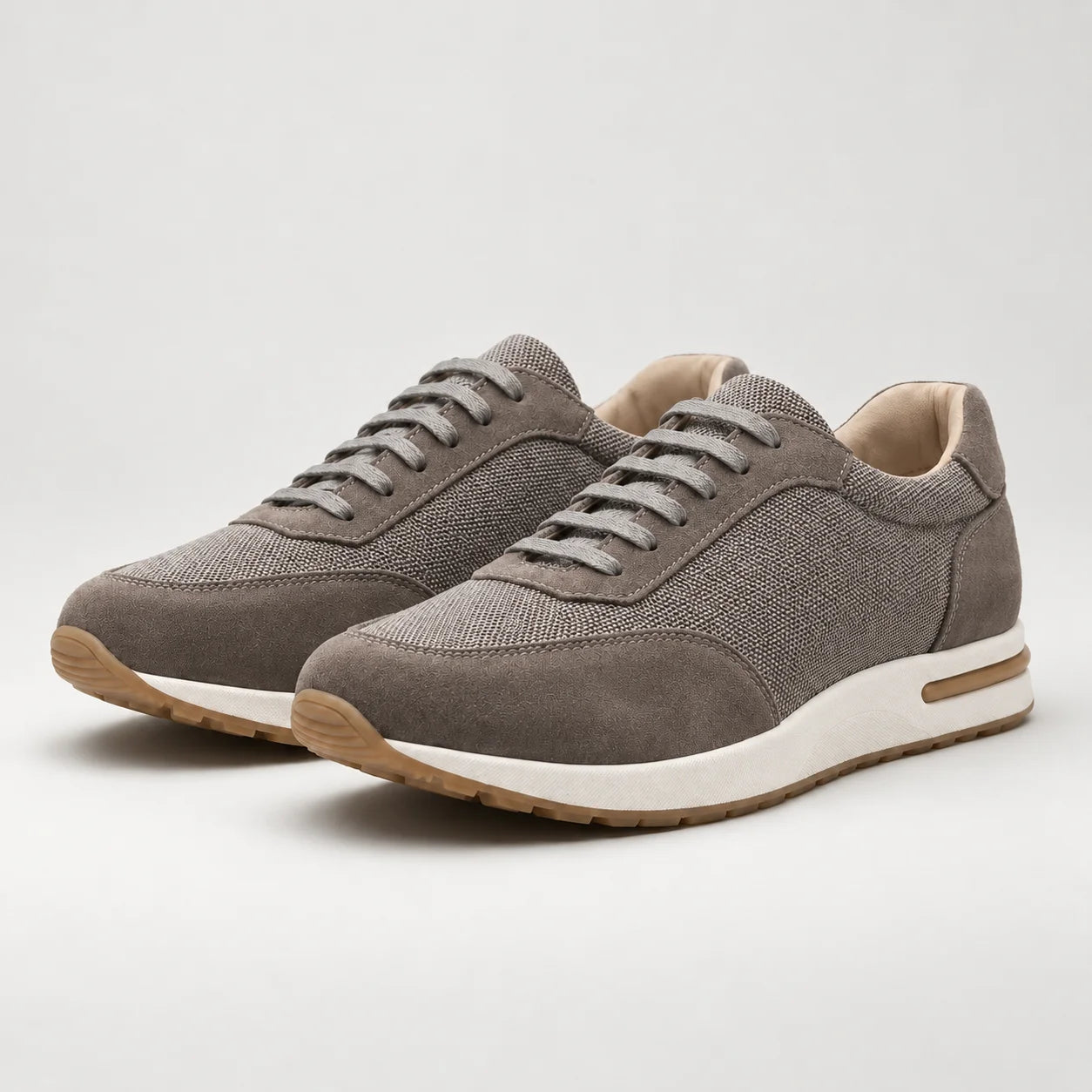 Sneakers Homme Toile Tissée et Suède