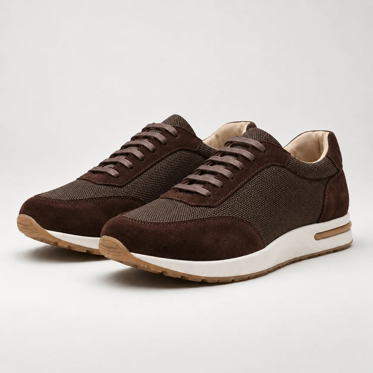 Sneakers Homme Toile Tissée et Suède