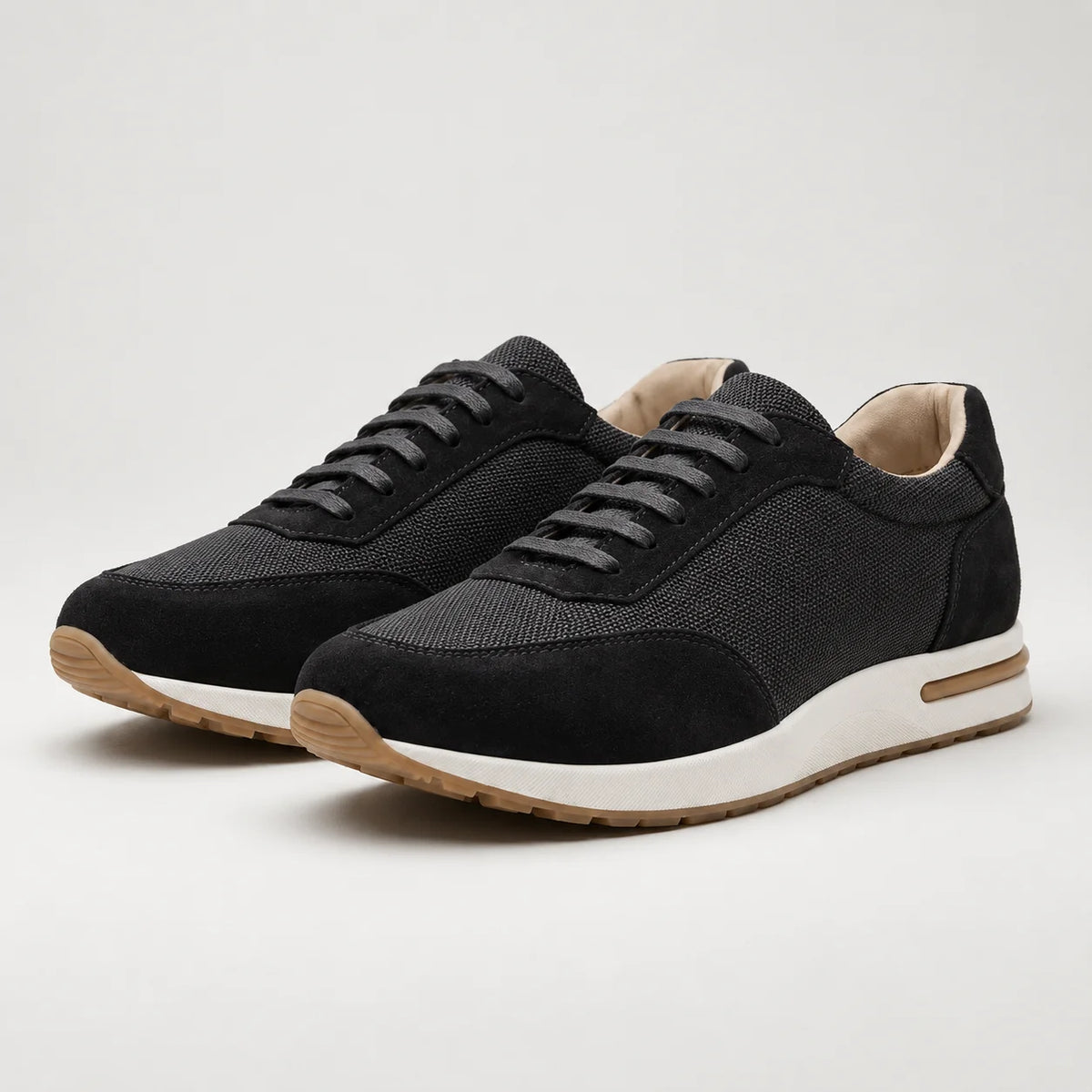 Sneakers Homme Toile Tissée et Suède