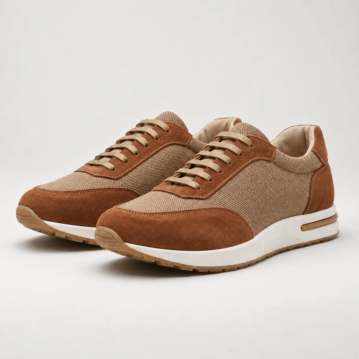 Sneakers Homme Toile Tissée et Suède