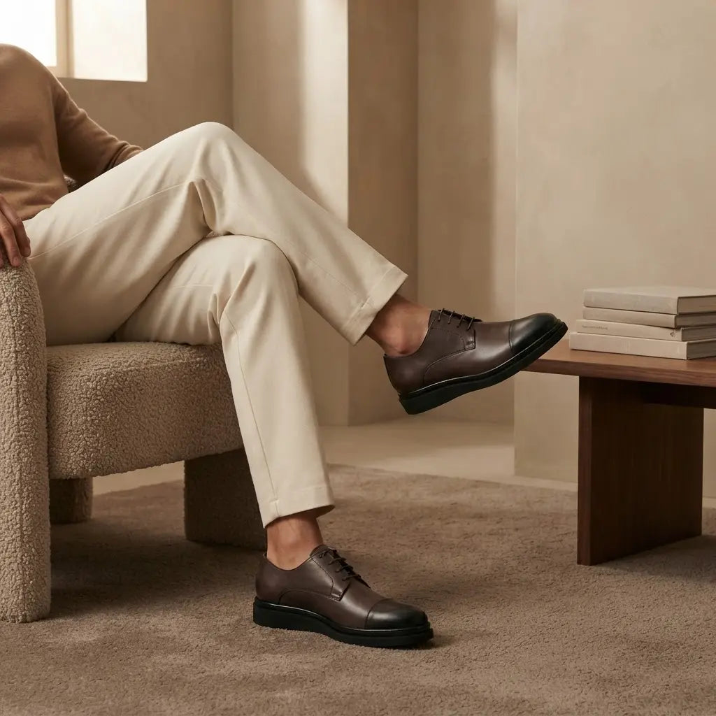 Derby Homme en Cuir Véritable – Élégance & Confort