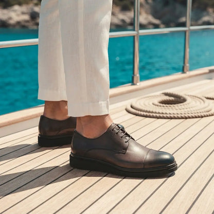 Derby Homme en Cuir Véritable – Élégance & Confort