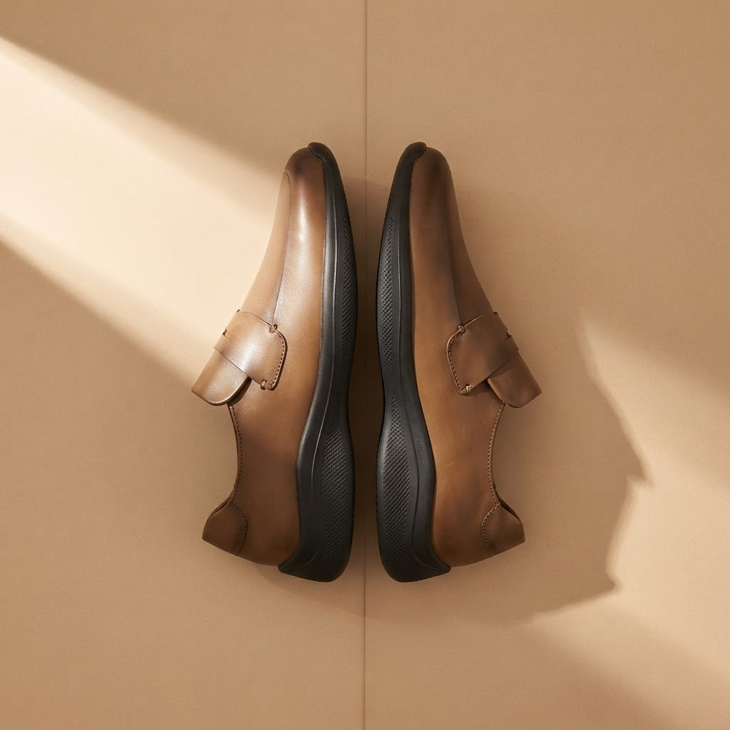 Mocassin en Cuir Véritable